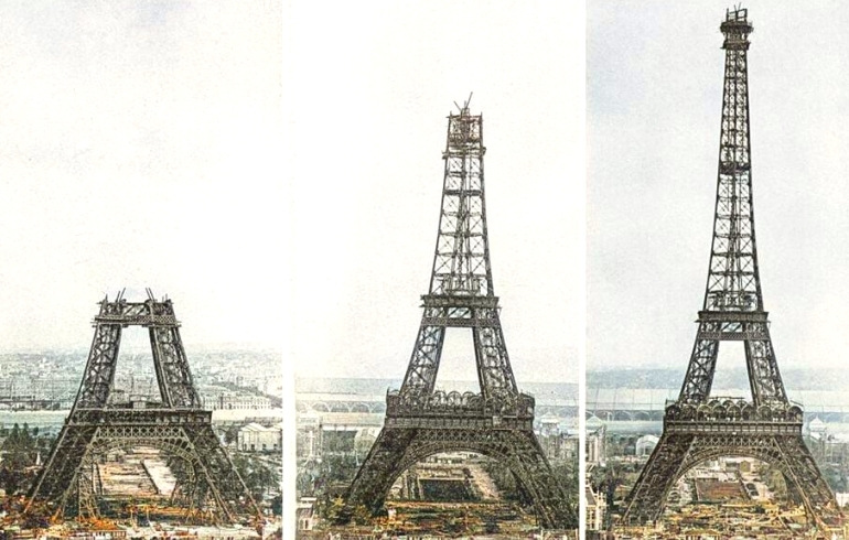 Construction de la Tour Eiffel entre 1887 et 1889